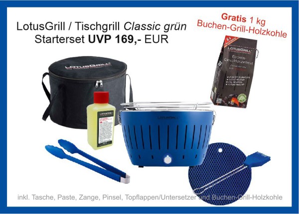 LotusGrill-Tischgrill-Classic-Starterset-Blau